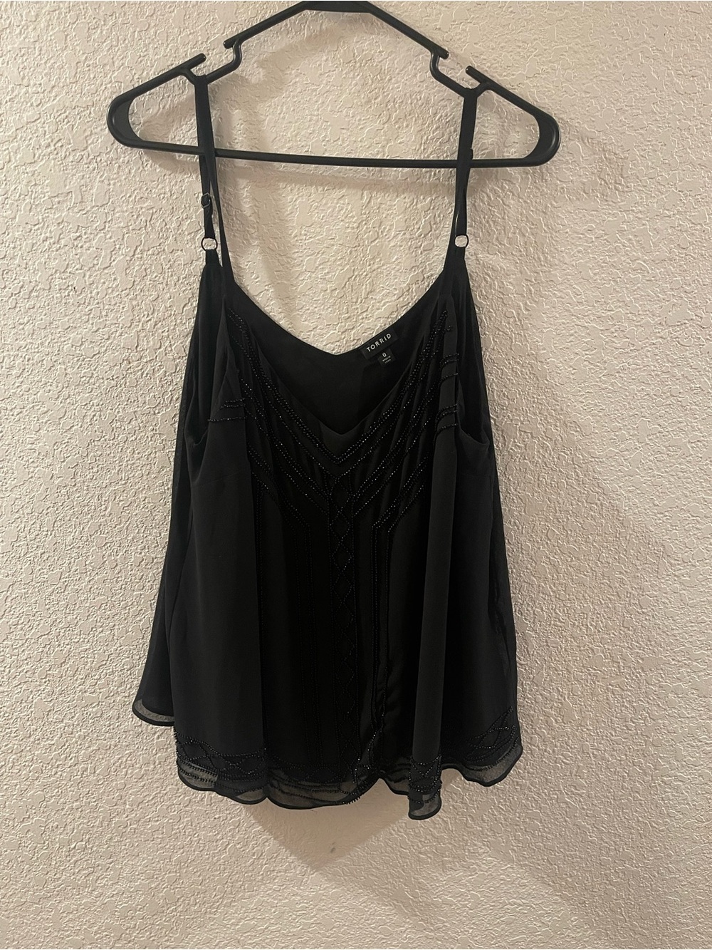 torrid Black Beaded Chiffon Cami